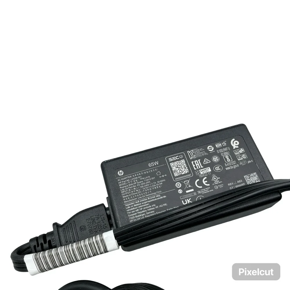 HP 65W AC Adapter Laptop Charger L25298-001 TPN-LA16 19.5V 3.33A Blue Tip Black